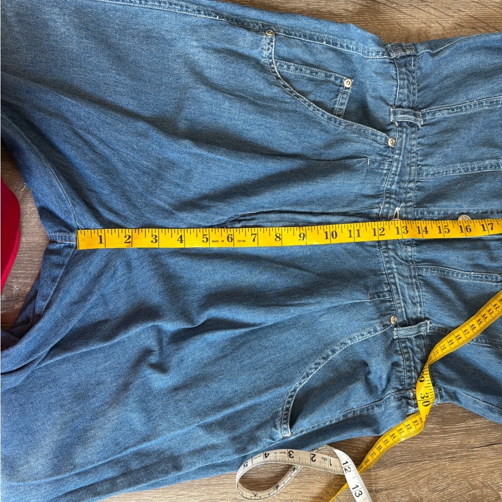 vintage 90s Casualaire denim short sleeve jumpsuit - Picture 7 of 9